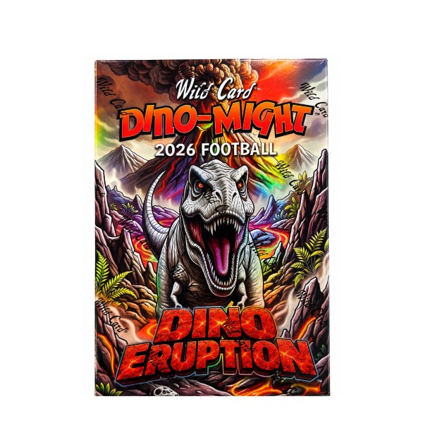 2026 Wild Card Dino-Might Football Dino Eruption Hobby Box